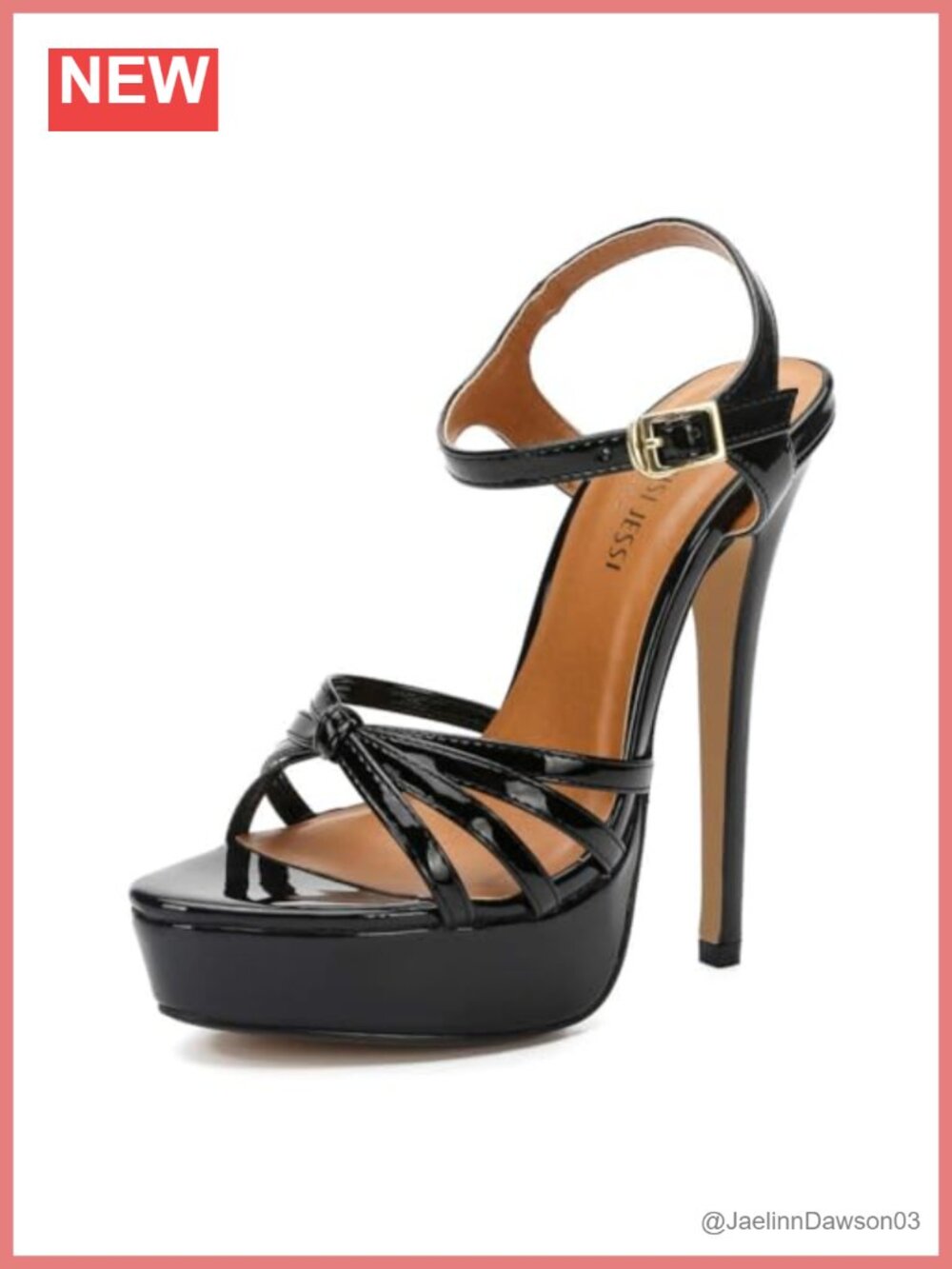 Flatform Stiletto High Heel Slingback Sandals Peep Toe Glitter Buckle